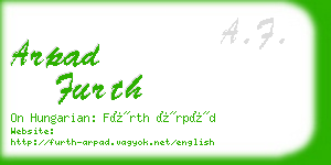 arpad furth business card